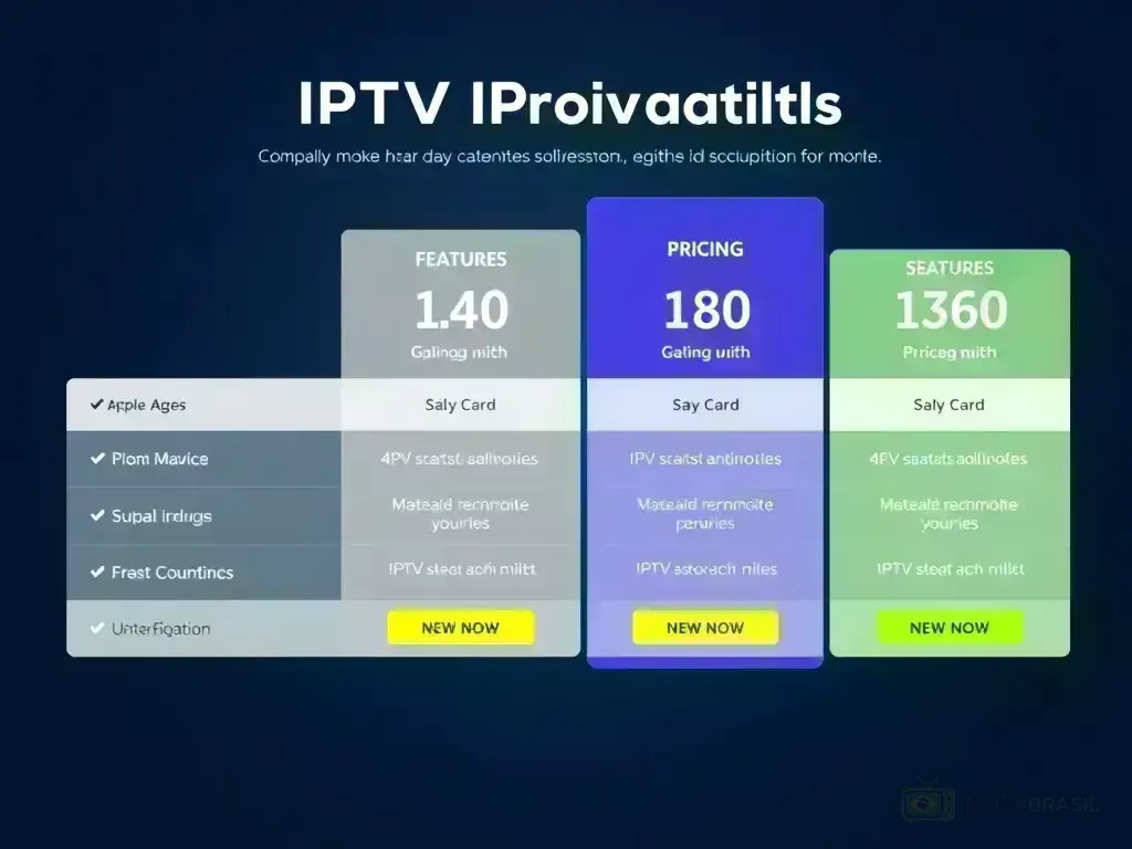 Visual comparison of IPTV Brasil pricing tiers